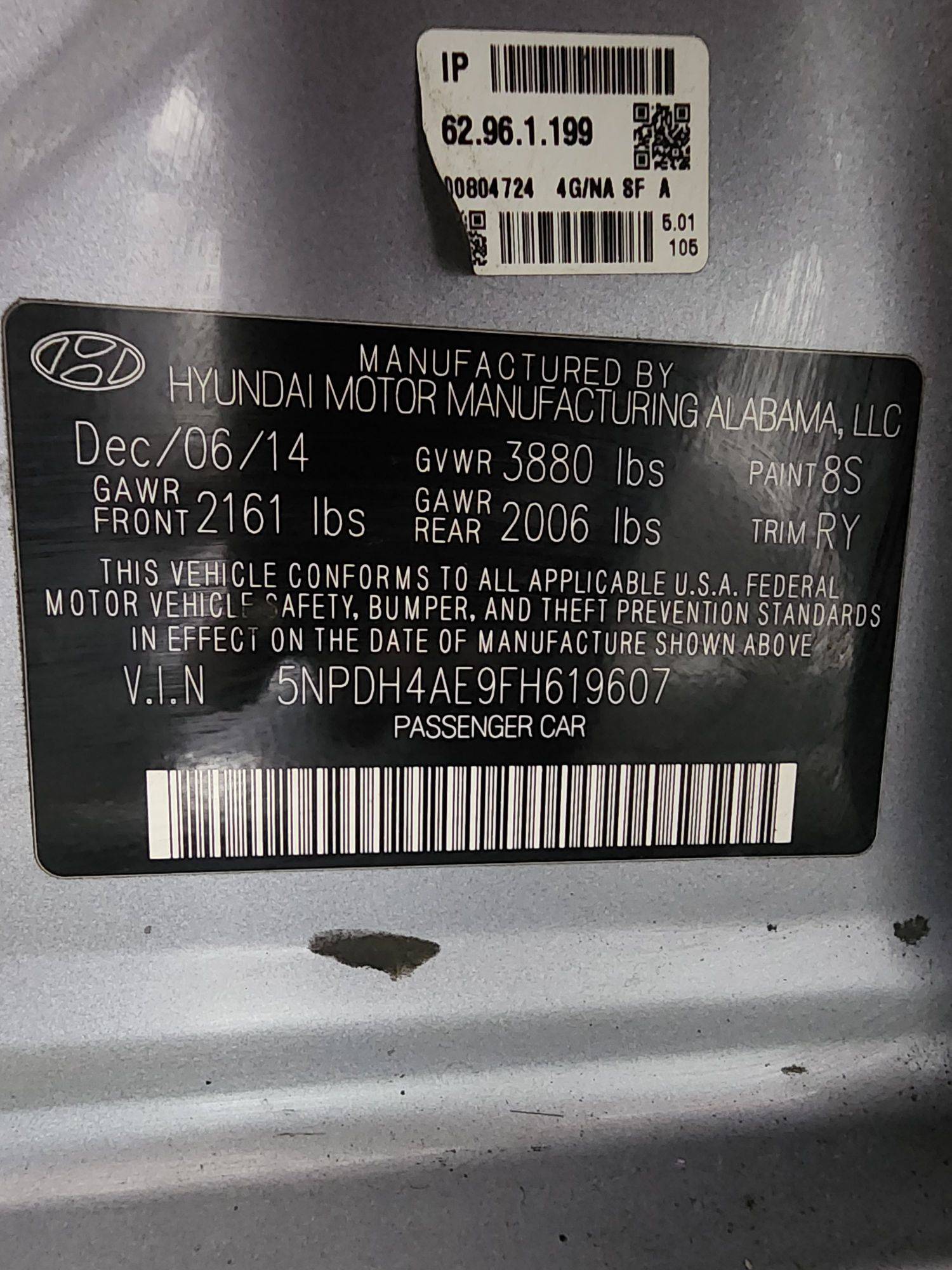 2015 HYUNDAI ELANTRA — 217228 Miles — Lot 84550254 — Al Quoz - Marhaba Auctions Used Cars - Image 11