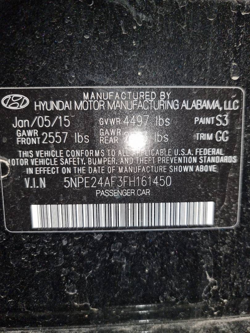 2015 HYUNDAI SONATA — 105851 Miles — Lot 38200337 - Marhaba Auctions Used Cars - Image 9