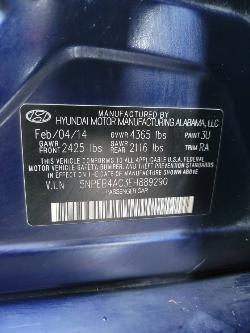 2014 HYUNDAI SONATA — 171878 Miles — Lot 38159376 - Marhaba Auctions Used Cars - Image 10