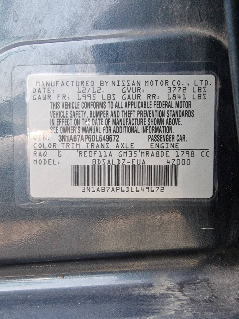 2013 NISSAN SENTRA — 178066 Miles — Lot 215478 — Ind. 12 - Marhaba Auctions Used Cars - Image 9