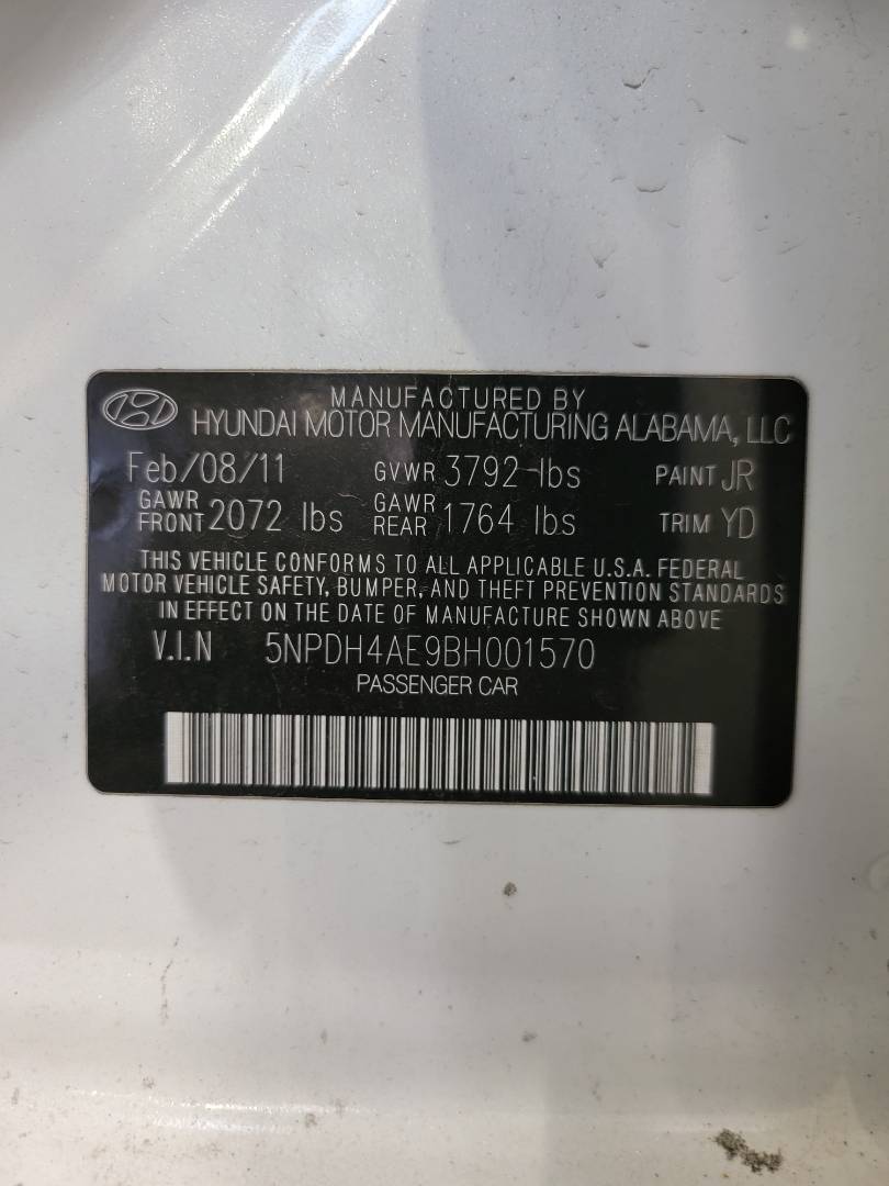 2011 HYUNDAI ELANTRA — 145139 Miles — Lot H001570 - Marhaba Auctions Used Cars - Image 9