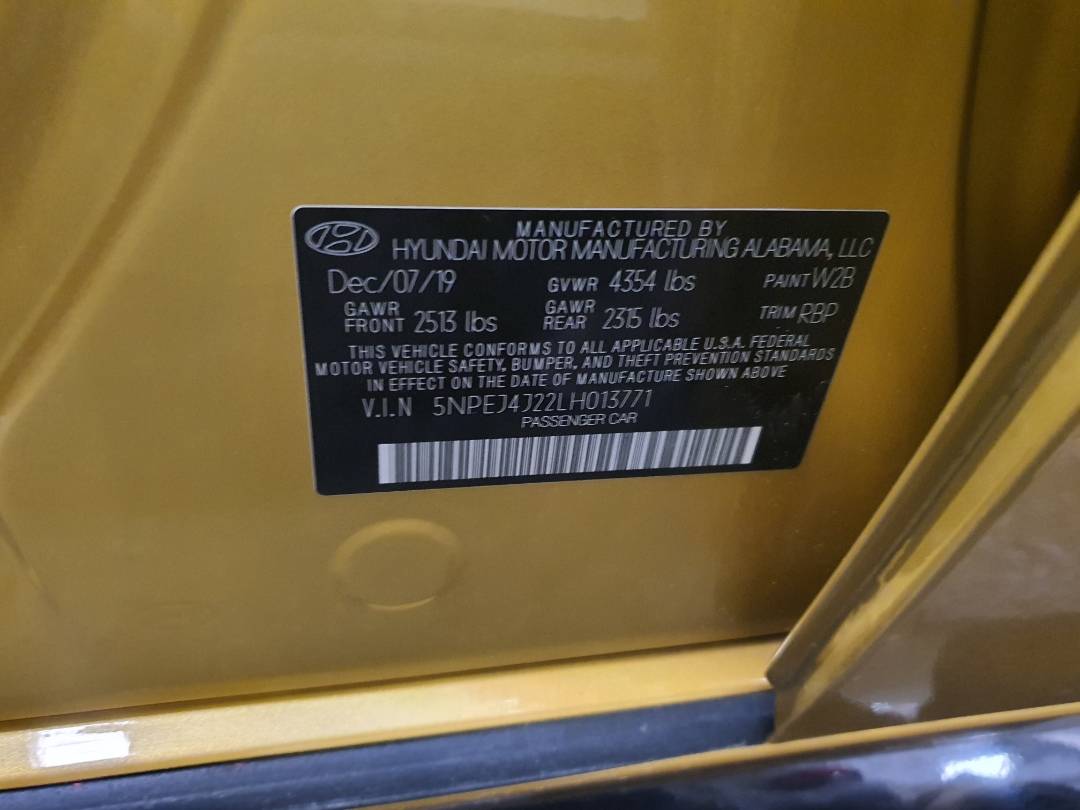2020 HYUNDAI SONATA — 36894 Miles — Lot H013771 - Marhaba Auctions Used Cars - Image 12