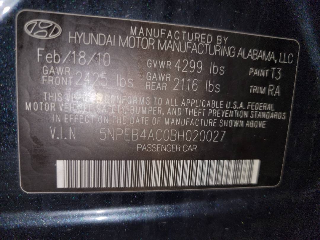 2011 HYUNDAI SONATA — 240303 Miles — Lot H020027 - Marhaba Auctions Used Cars - Image 8