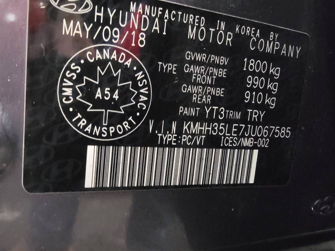 2018 HYUNDAI ELANTRA GT — 114381 KM — Lot 067585 — Souq - Marhaba Auctions Used Cars - Image 9