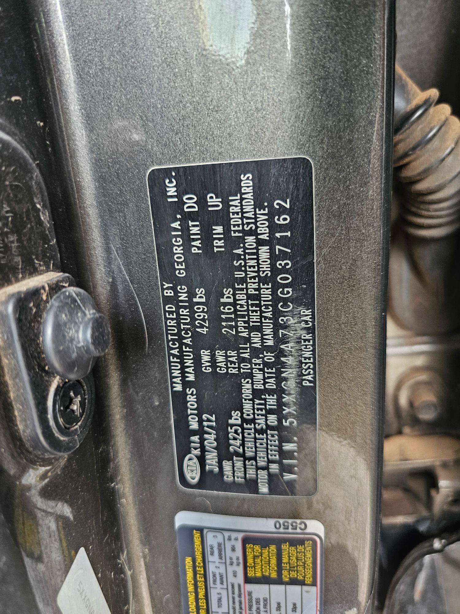 KIA OPTIMA 2012 - Marhaba Auction Used Cars - Image 10