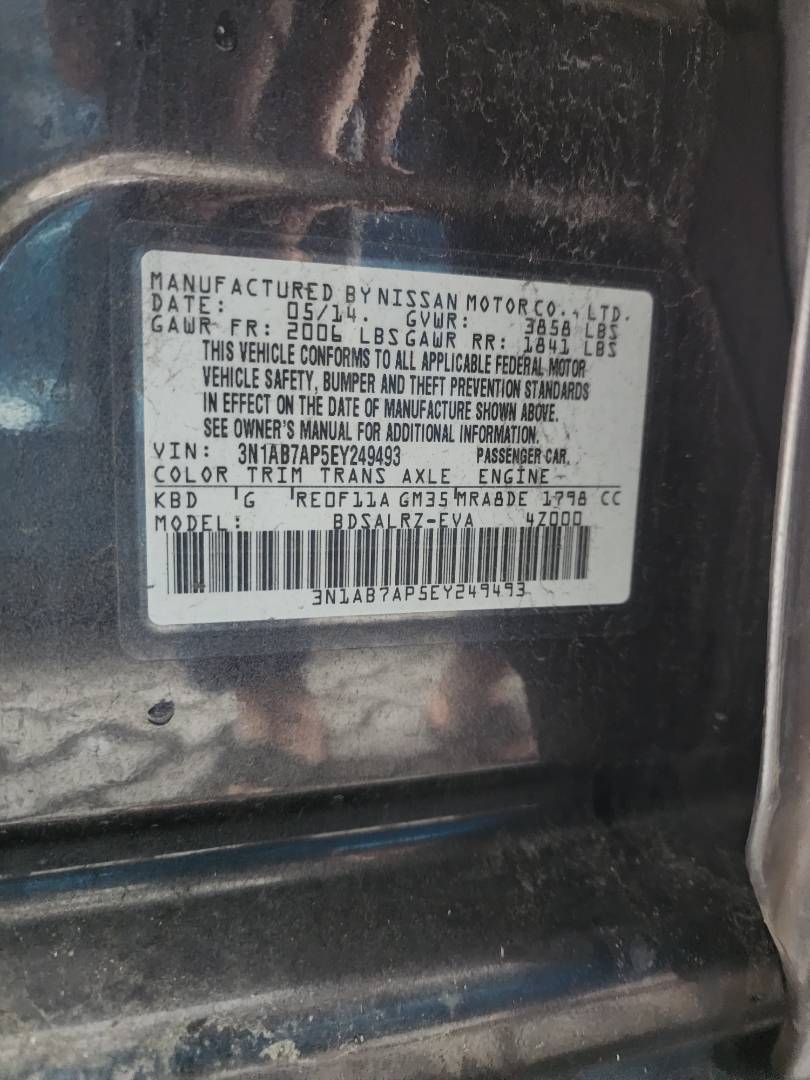 2014 NISSAN SENTRA — 175136 Miles — Lot 78850603 - Marhaba Auctions Used Cars - Image 3