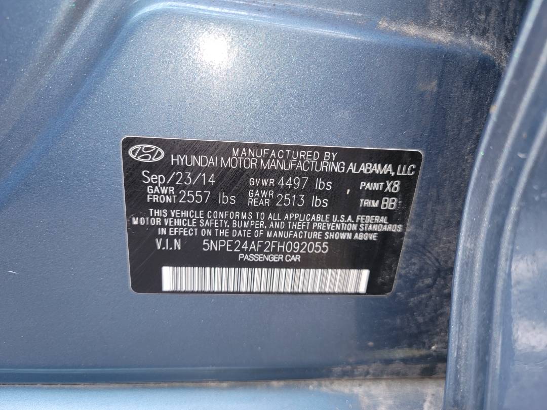 2015 HYUNDAI SONATA — 116207 Miles — Lot H092055 - Marhaba Auctions Used Cars - Image 9