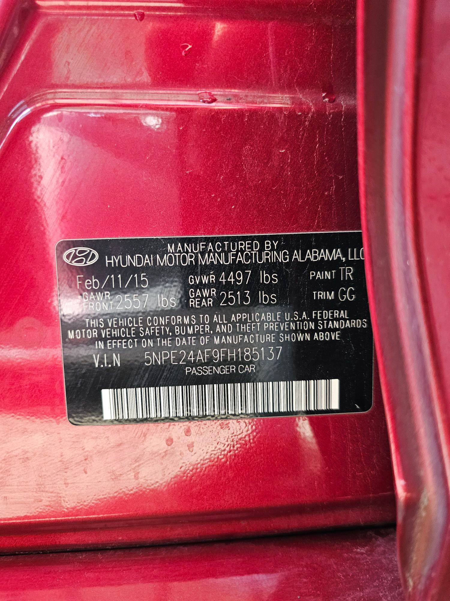 HYUNDAI SONATA 2015 - Marhaba Auction Used Cars - Image 9