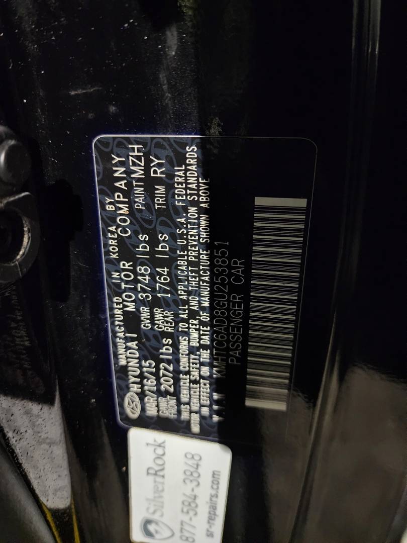 2016 HYUNDAI VELOSTER — 197847 Miles — Lot U253851 - Marhaba Auctions Used Cars - Image 4