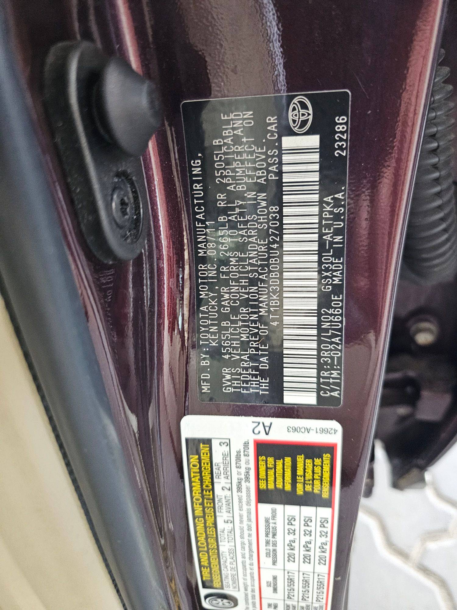2011 TOYOTA AVALON — 133390 Miles — Lot 48242975 — Souq - Marhaba Auctions Used Cars - Image 10