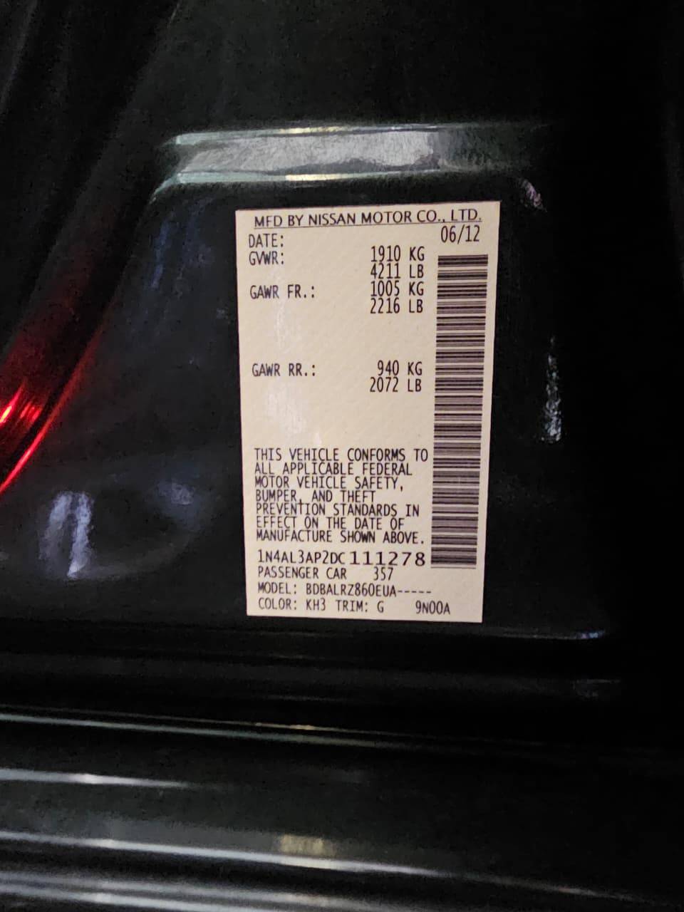 2013 NISSAN ALTIMA — 172298 Miles — Lot C111278 — Main - Marhaba Auctions Used Cars - Image 9