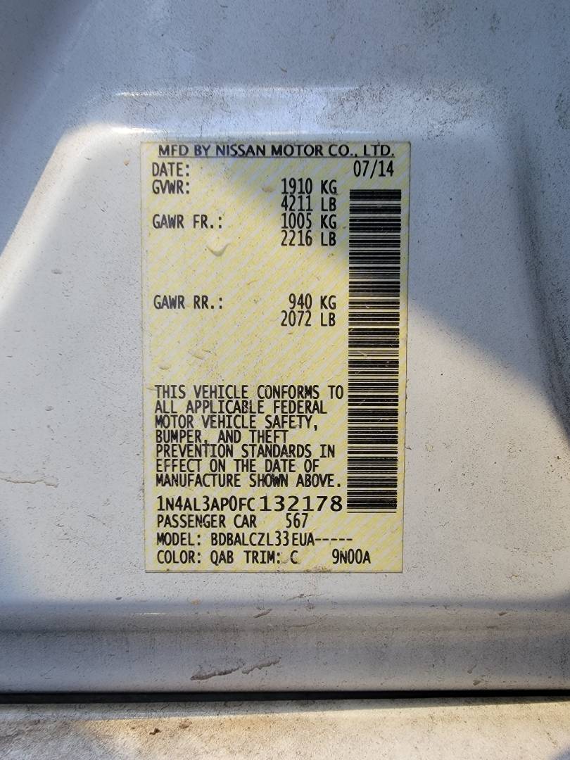 2015 NISSAN ALTIMA — 142602 Miles — Lot 43671174 - Marhaba Auctions Used Cars - Image 10