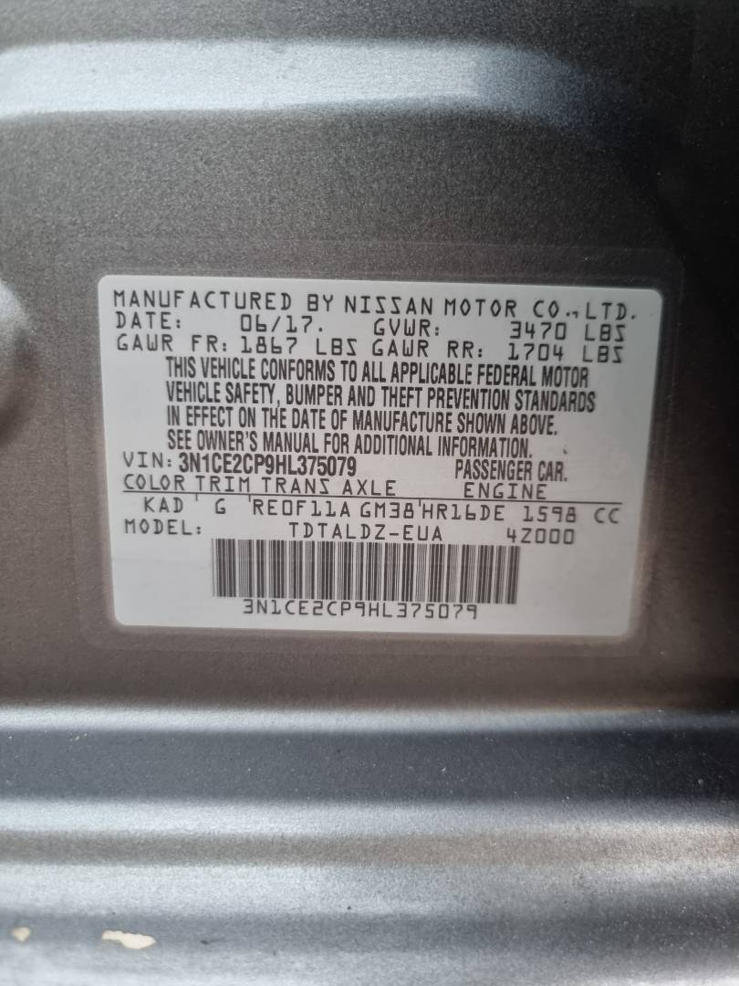 2017 NISSAN VERSA NOTE — 190556 Miles — Lot 39002550 — Ind. 12 - Marhaba Auctions Used Cars - Image 9