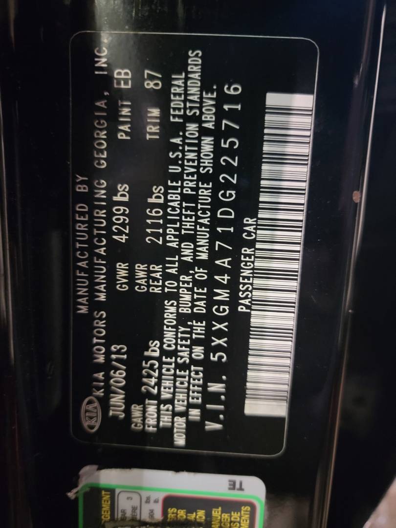 2013 KIA OPTIMA — 183095 Miles — Lot 29260438 - Marhaba Auctions Used Cars - Image 8