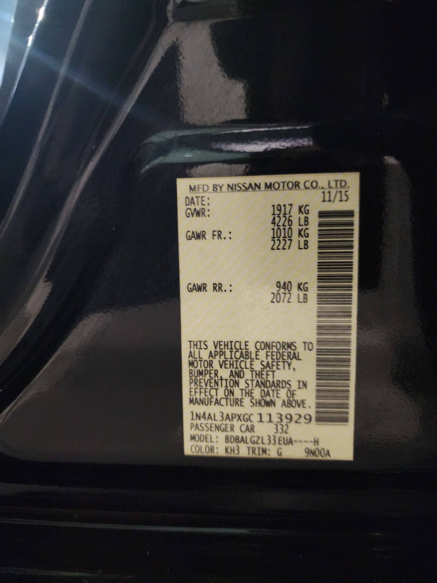 2016 NISSAN ALTIMA — 167643 Miles — Lot 13929 — Al Quoz - Marhaba Auctions Used Cars - Image 10
