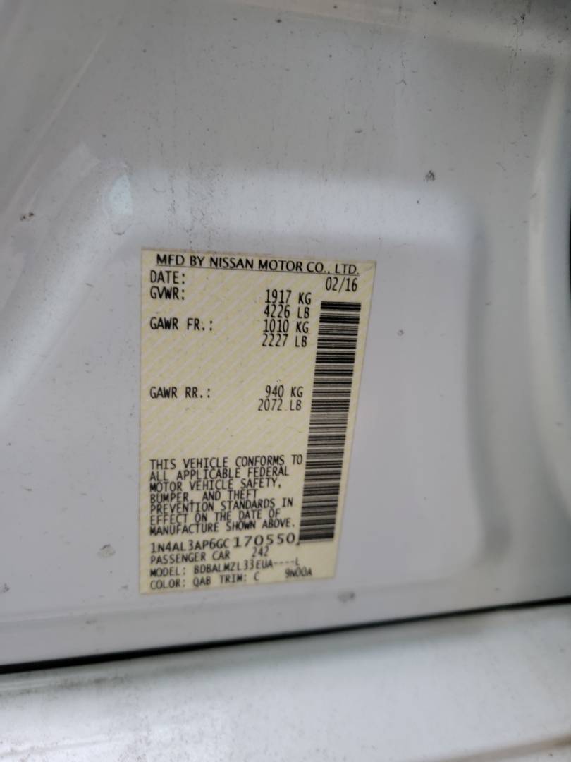 2016 NISSAN ALTIMA — 135007 Miles — Lot C170550 — Main - Marhaba Auctions Used Cars - Image 10