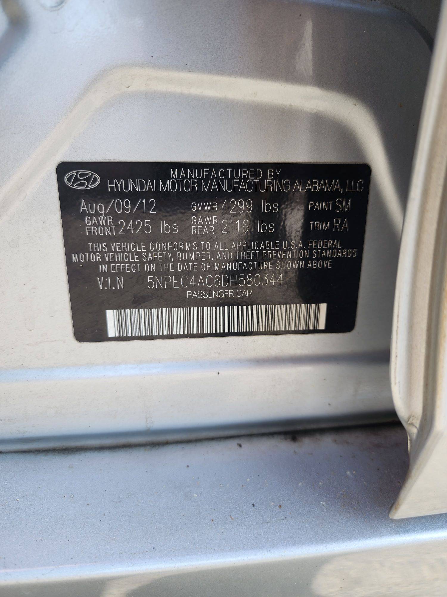 2013 HYUNDAI SONATA — 125097 Miles — Lot 75555433 - Marhaba Auctions Used Cars - Image 10