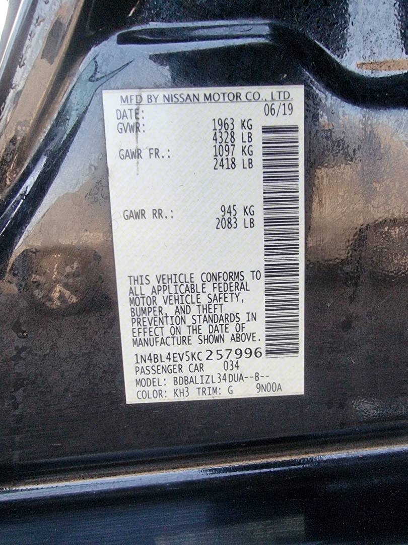 2019 NISSAN ALTIMA — 139509 Miles — Lot 40163702 — Main - Marhaba Auctions Used Cars - Image 10