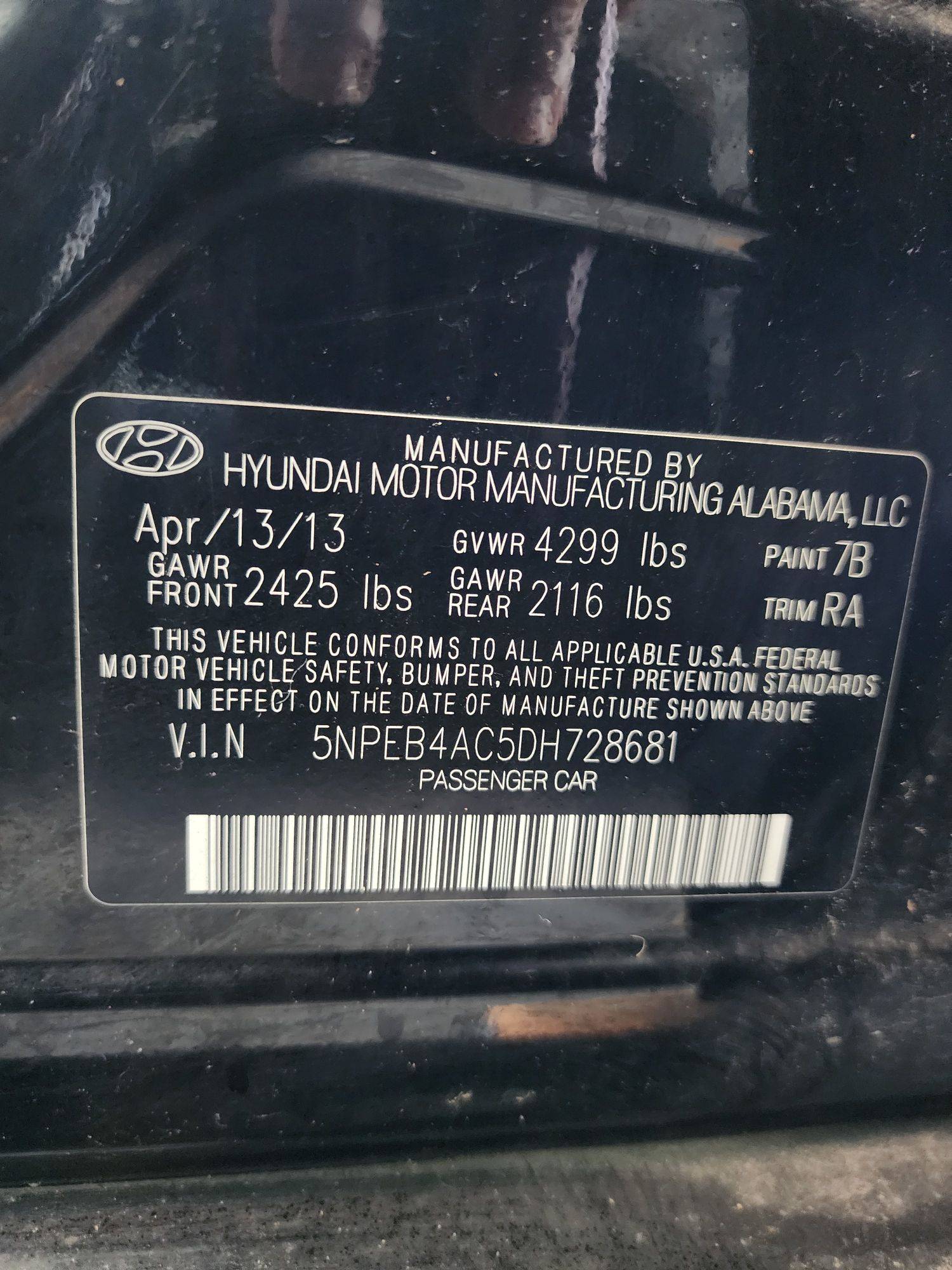 2013 HYUNDAI SONATA — 162929 Miles — Lot 39043617 — Souq - Marhaba Auctions Used Cars - Image 9
