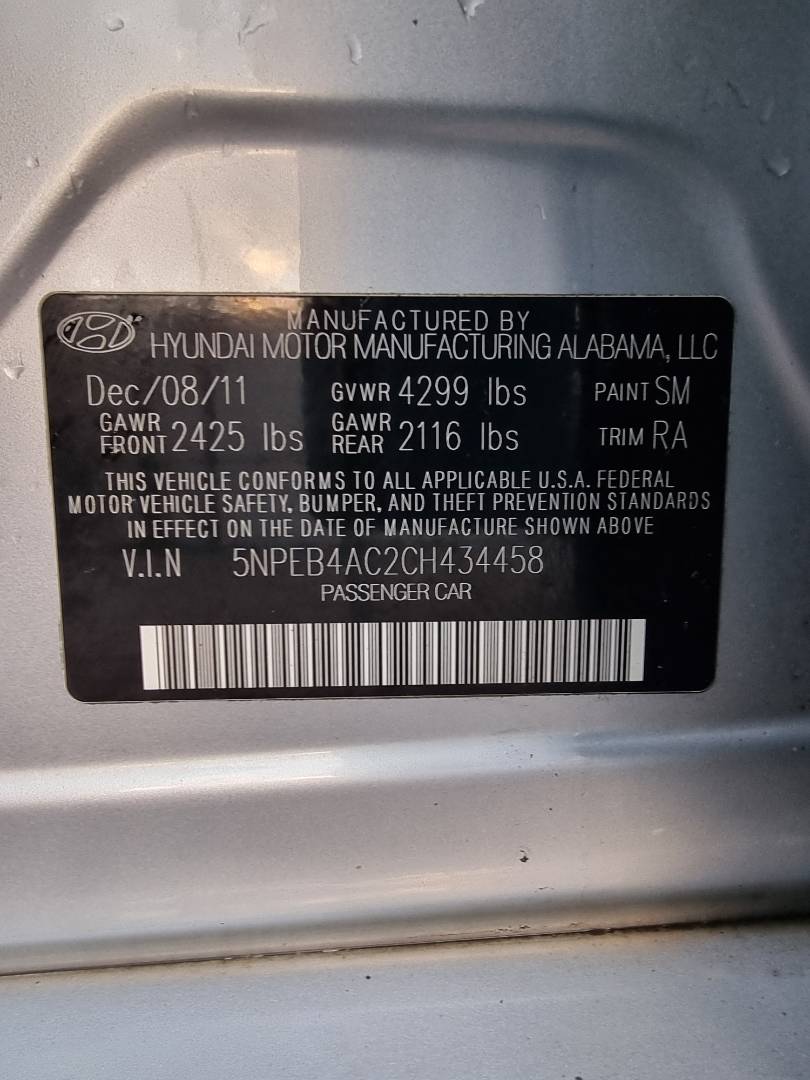 2012 HYUNDAI SONATA — 156297 Miles — Lot 215487 — Ind. 12 - Marhaba Auctions Used Cars - Image 9