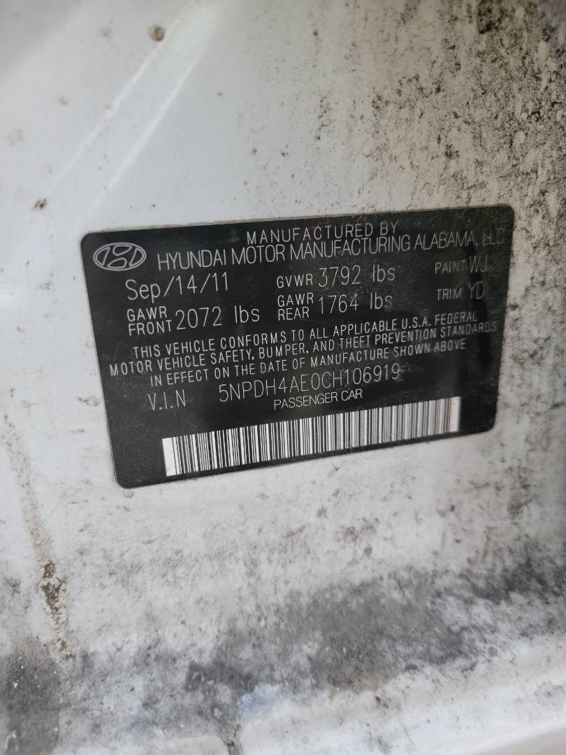 2012 HYUNDAI ELANTRA — 146636 Miles — Lot H106919 — Main - Marhaba Auctions Used Cars - Image 9