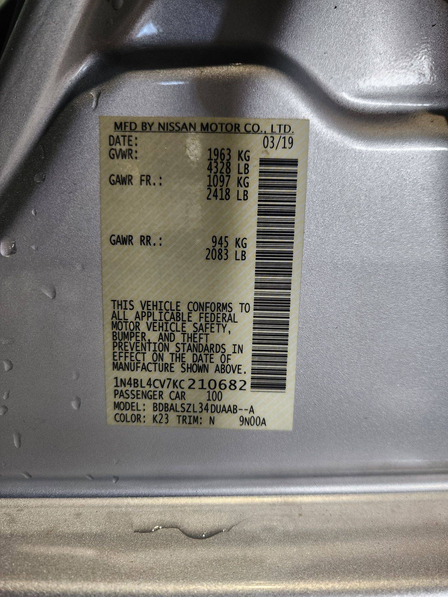 NISSAN ALTIMA 2019 - Marhaba Auction Used Cars - Image 11