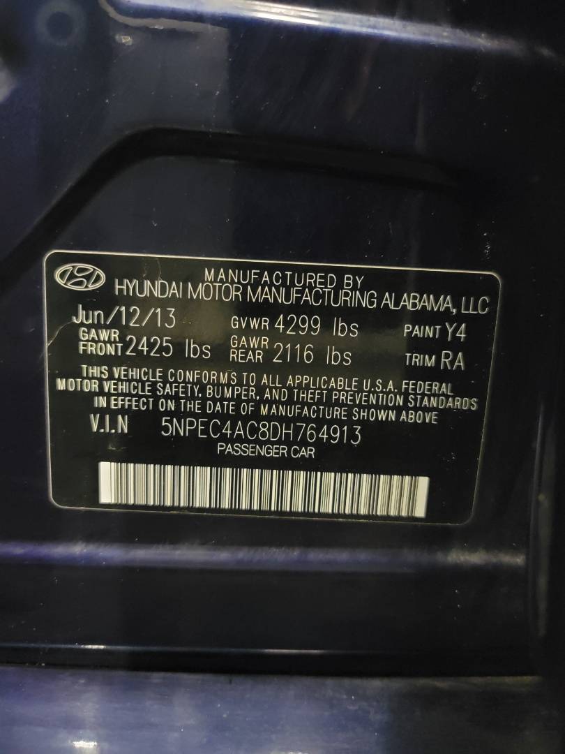 2013 HYUNDAI SONATA — 168076 Miles — Lot 39236430 — Main - Marhaba Auctions Used Cars - Image 10