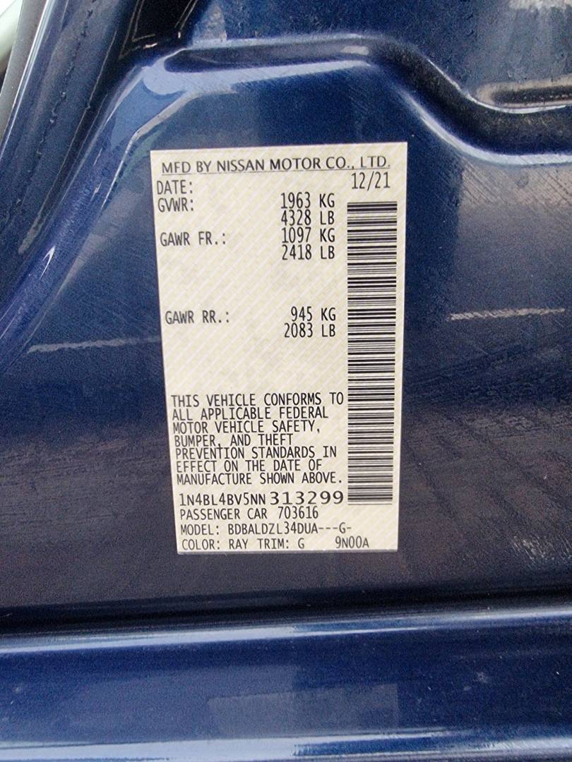 2022 NISSAN ALTIMA — 48126 Miles — Lot 78016054 — Ind. 12 - Marhaba Auctions Used Cars - Image 9