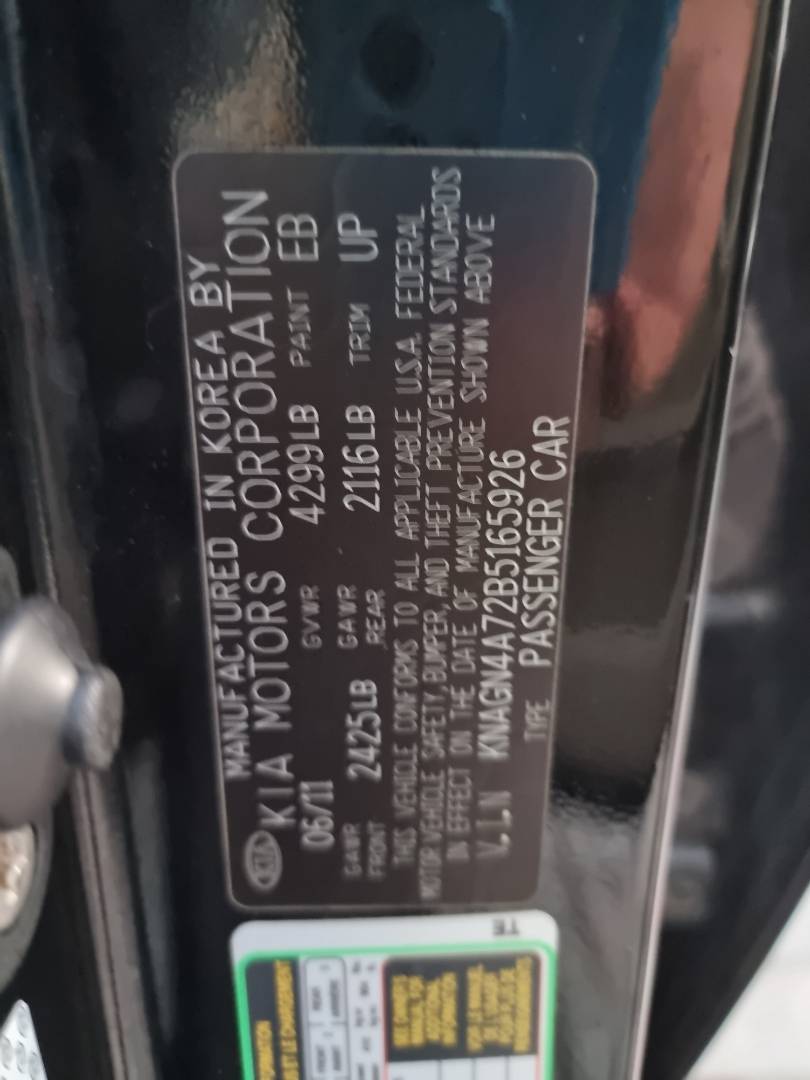 2011 KIA OPTIMA — 173067 Miles — Lot 124578 — Ind. 12 - Marhaba Auctions Used Cars - Image 9