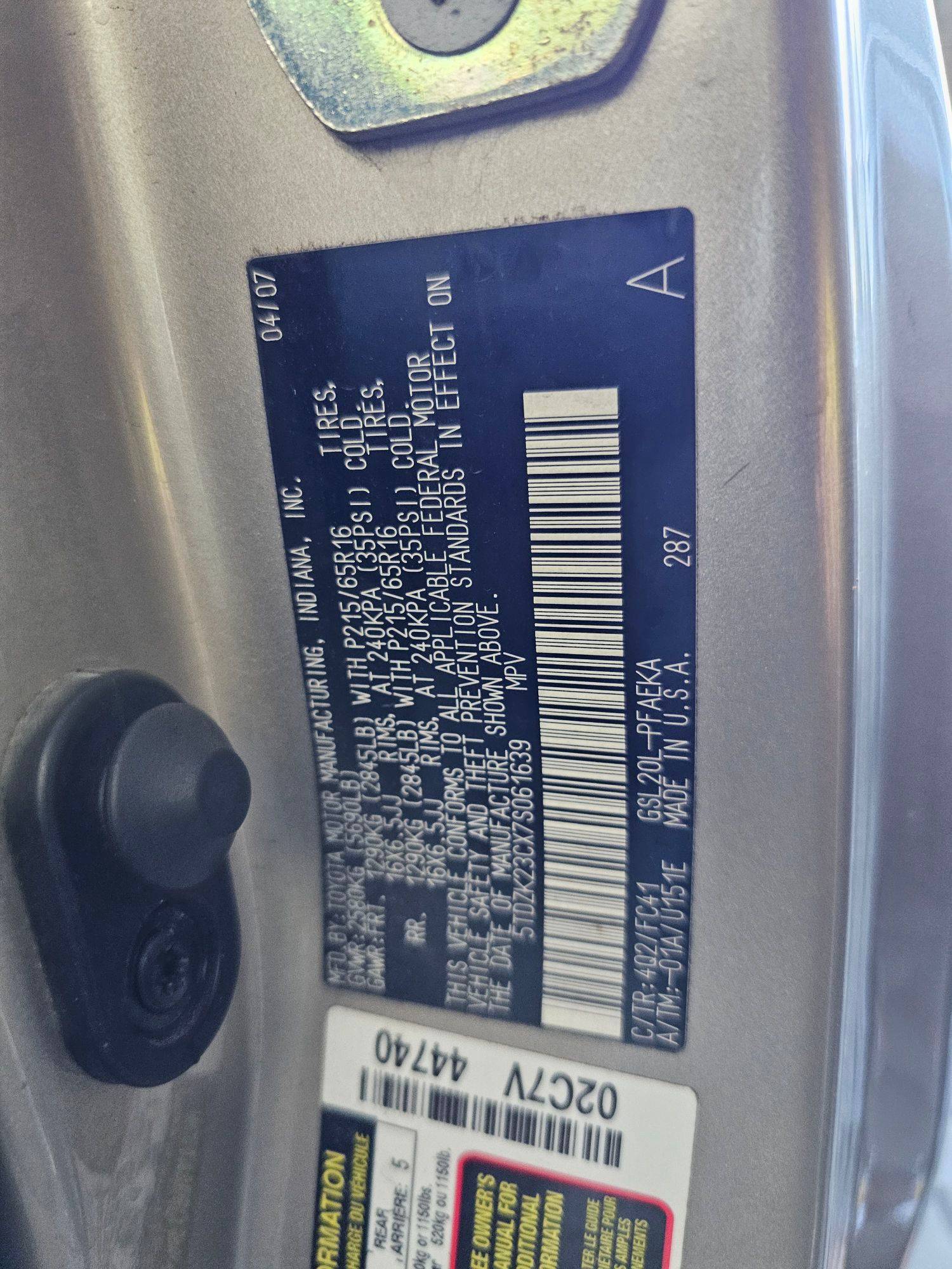 TOYOTA SIENNA 2007 - Marhaba Auction Used Cars - Image 8