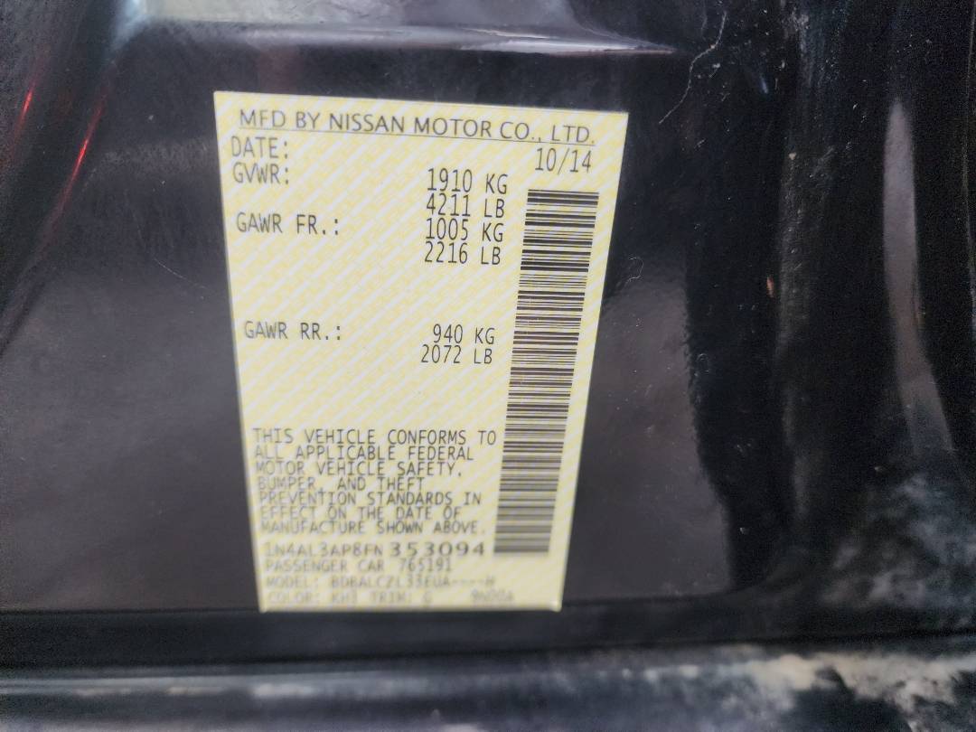 2015 NISSAN ALTIMA — 124278 Miles — Lot 78884703 - Marhaba Auctions Used Cars - Image 4