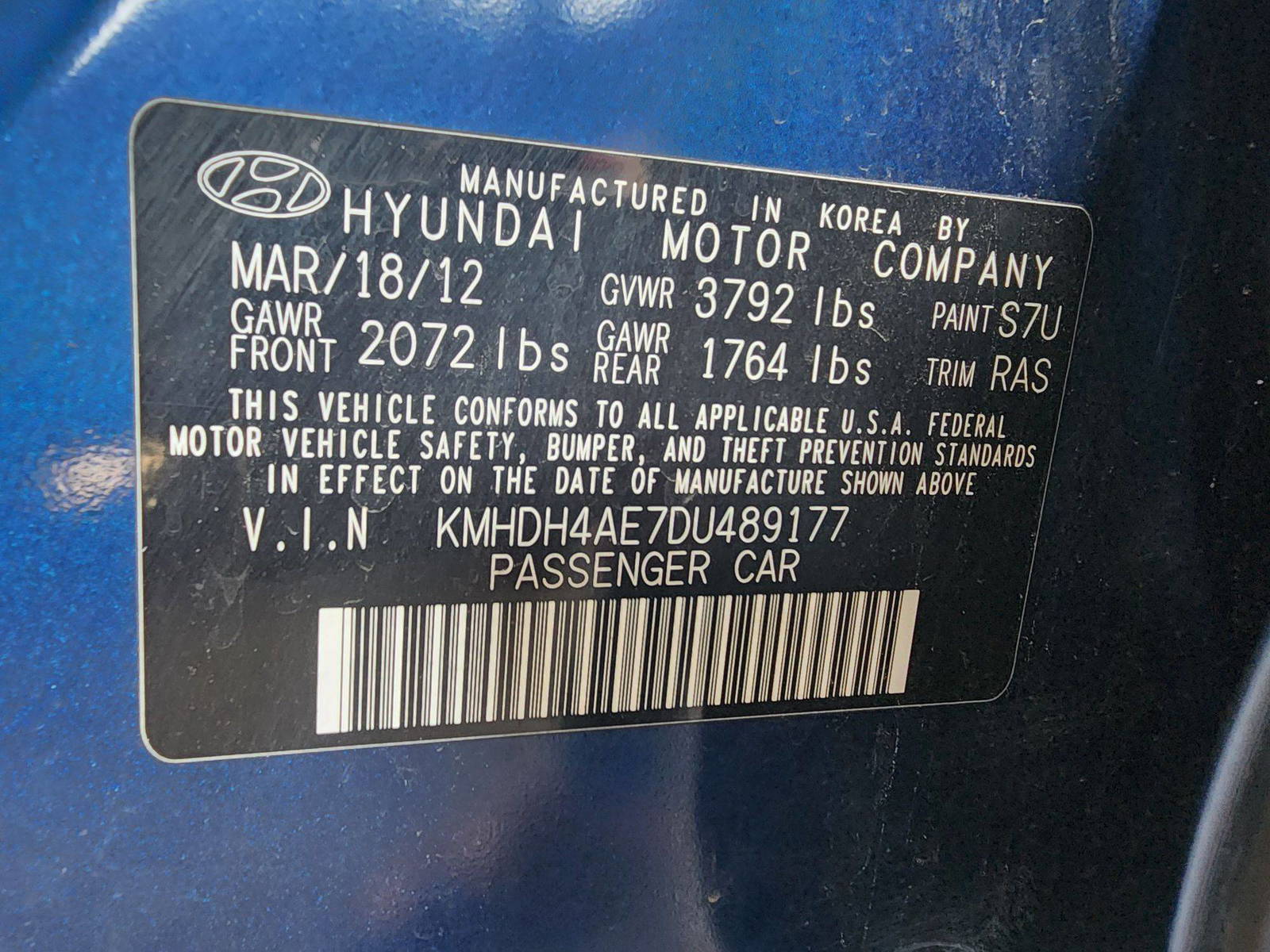 2013 HYUNDAI ELANTRA — 144811 Miles — Lot 37626386 — Souq - Marhaba Auctions Used Cars - Image 8