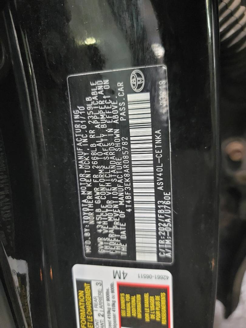 2010 TOYOTA CAMRY — 177831 Miles — Lot 38955214 - Marhaba Auctions Used Cars - Image 10