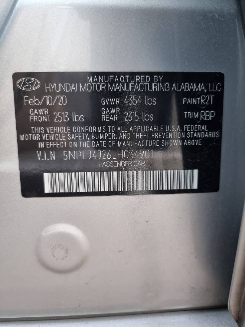 HYUNDAI SONATA 2020 - Marhaba Auction Used Cars - Image 10