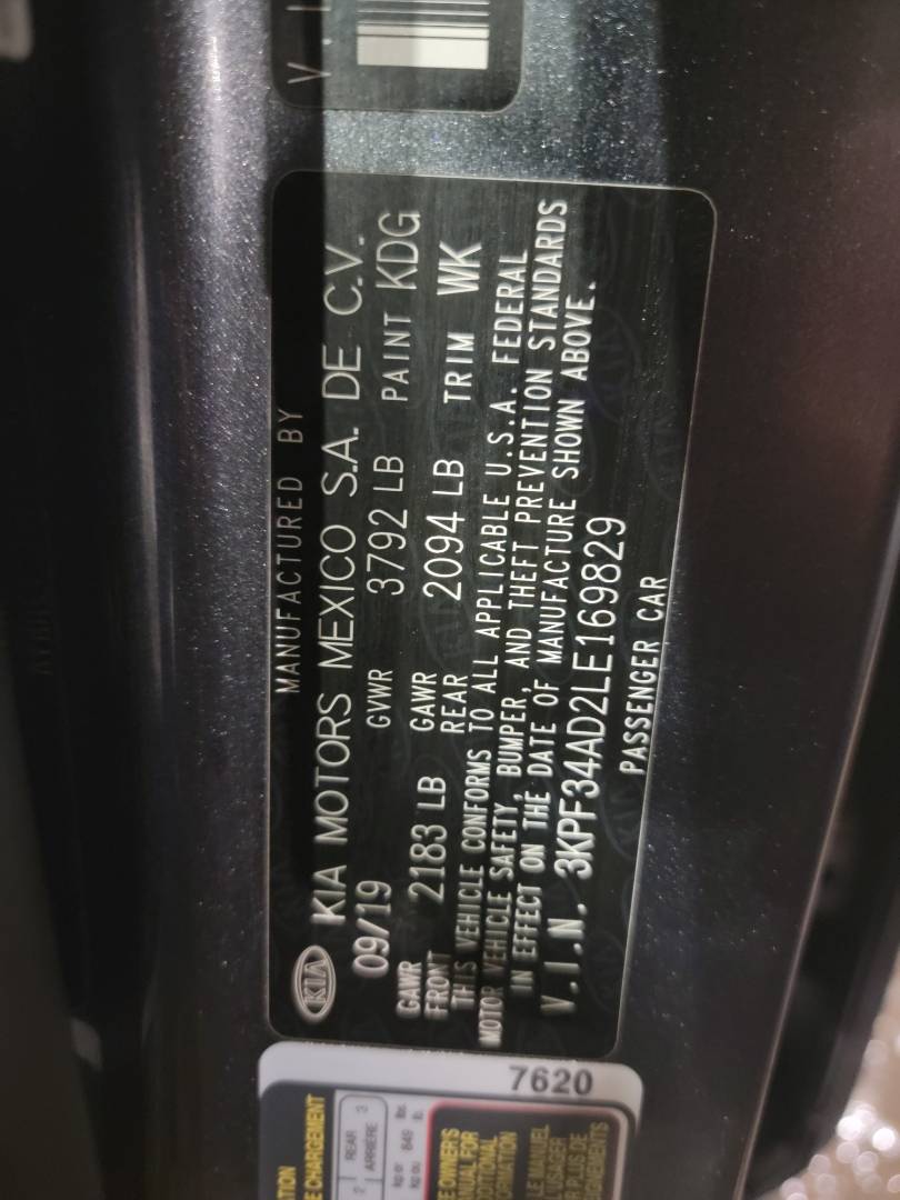2020 KIA FORTE — 59730 Miles — Lot 169829 - Marhaba Auctions Used Cars - Image 8