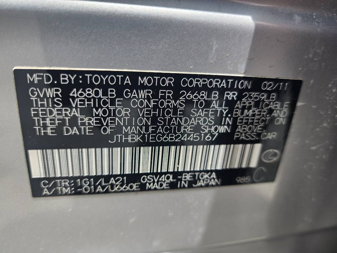 2011 LEXUS ES 350 — 123613 Miles — Lot 40567324 - Marhaba Auctions Used Cars - Image 6