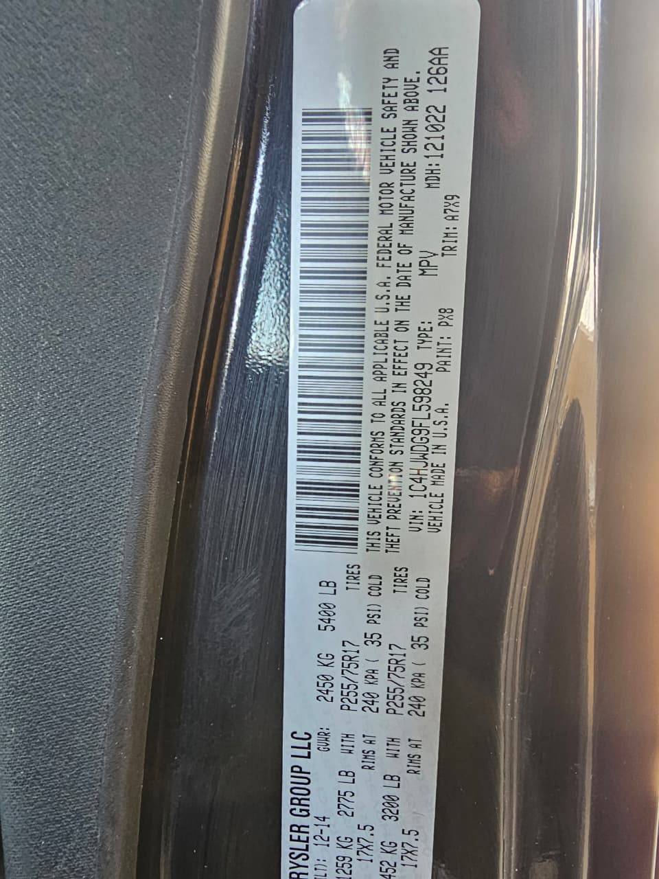 2015 JEEP WRANGLER — 116486 Miles — Lot G9FL598249 — Main - Marhaba Auctions Used Cars - Image 11