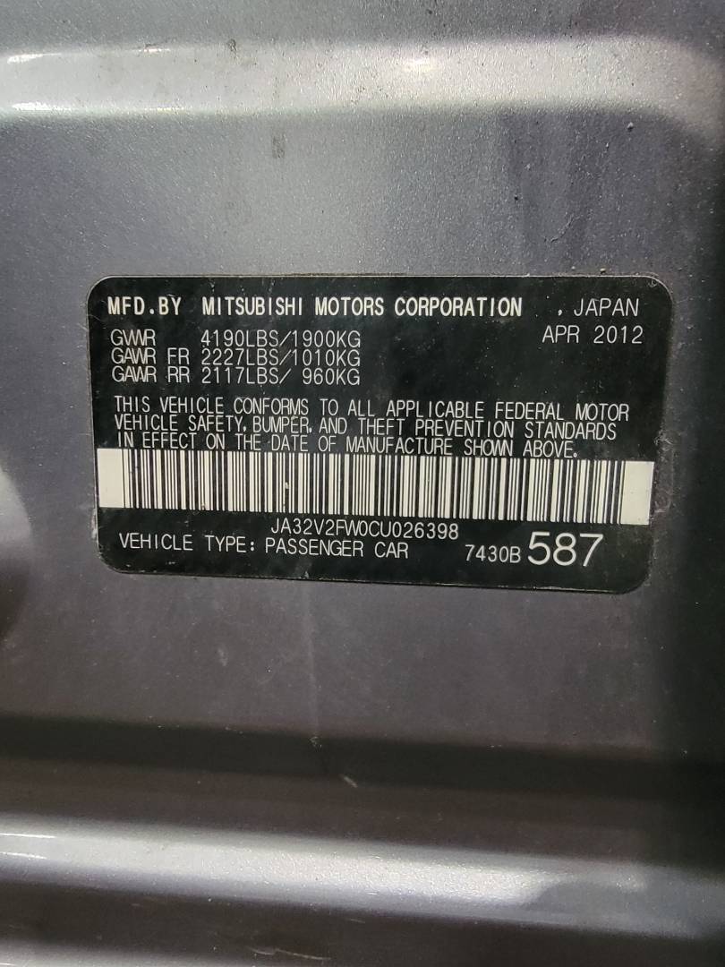 2012 MITSUBISHI LANCER — 149215 Miles — Lot CU026398 — Main - Marhaba Auctions Used Cars - Image 10