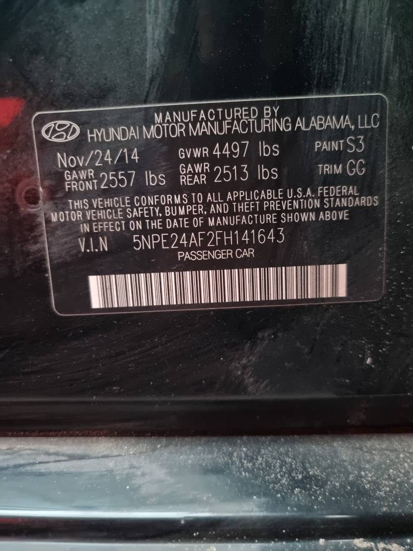 2015 HYUNDAI SONATA — 149648 Miles — Lot 57027995 — Main - Marhaba Auctions Used Cars - Image 8