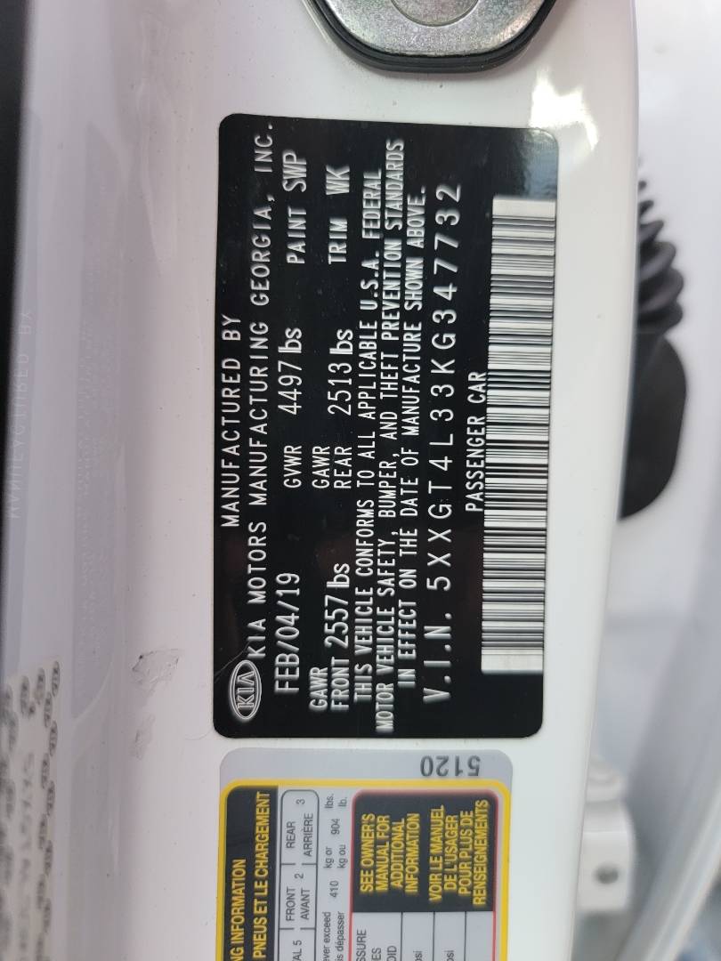 2019 KIA OPTIMA — 88268 Miles — Lot KG347732 - Marhaba Auctions Used Cars - Image 9