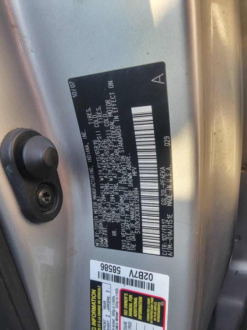 2008 TOYOTA SIENNA — 226162 Miles — Lot CX8S128984 — Main - Marhaba Auctions Used Cars - Image 9