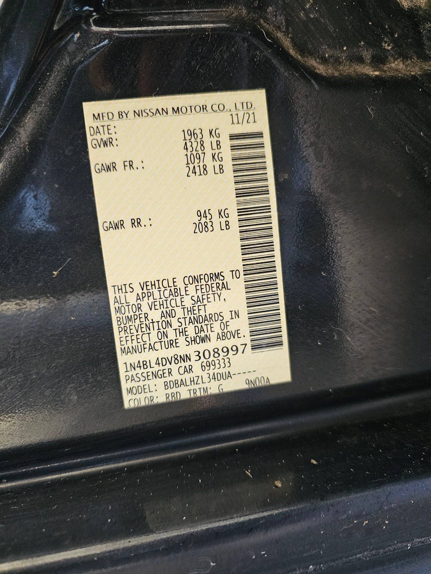 NISSAN ALTIMA 2022 - Marhaba Auction Used Cars - Image 8