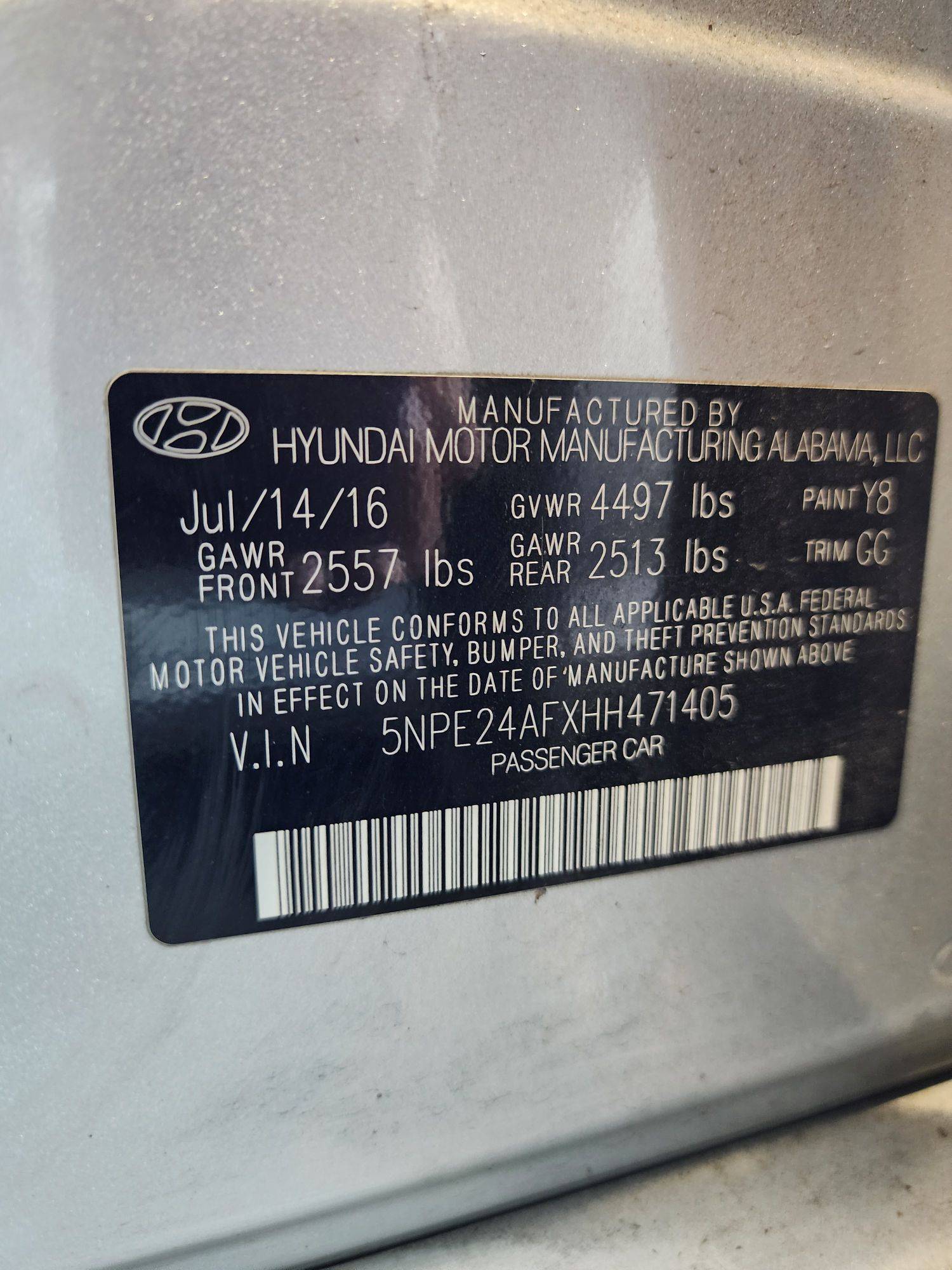 2017 HYUNDAI SONATA — 154776 Miles — Lot 49001924 — Ind. 12 - Marhaba Auctions Used Cars - Image 9