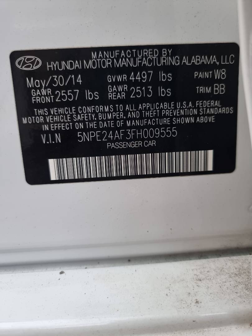 2015 HYUNDAI SONATA — 186610 Miles — Lot 215478 — Ind. 12 - Marhaba Auctions Used Cars - Image 9