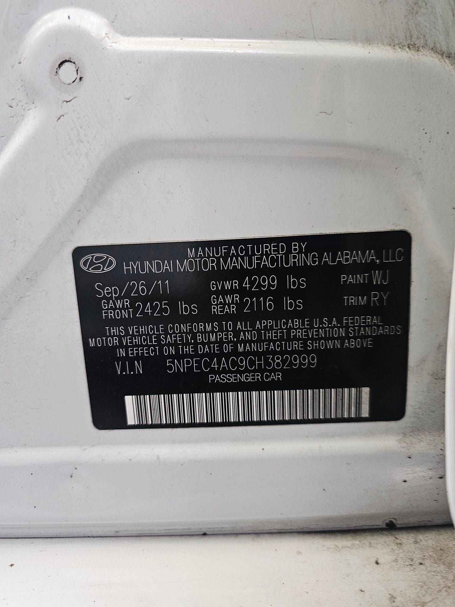 HYUNDAI SONATA 2012 - Marhaba Auction Used Cars - Image 10