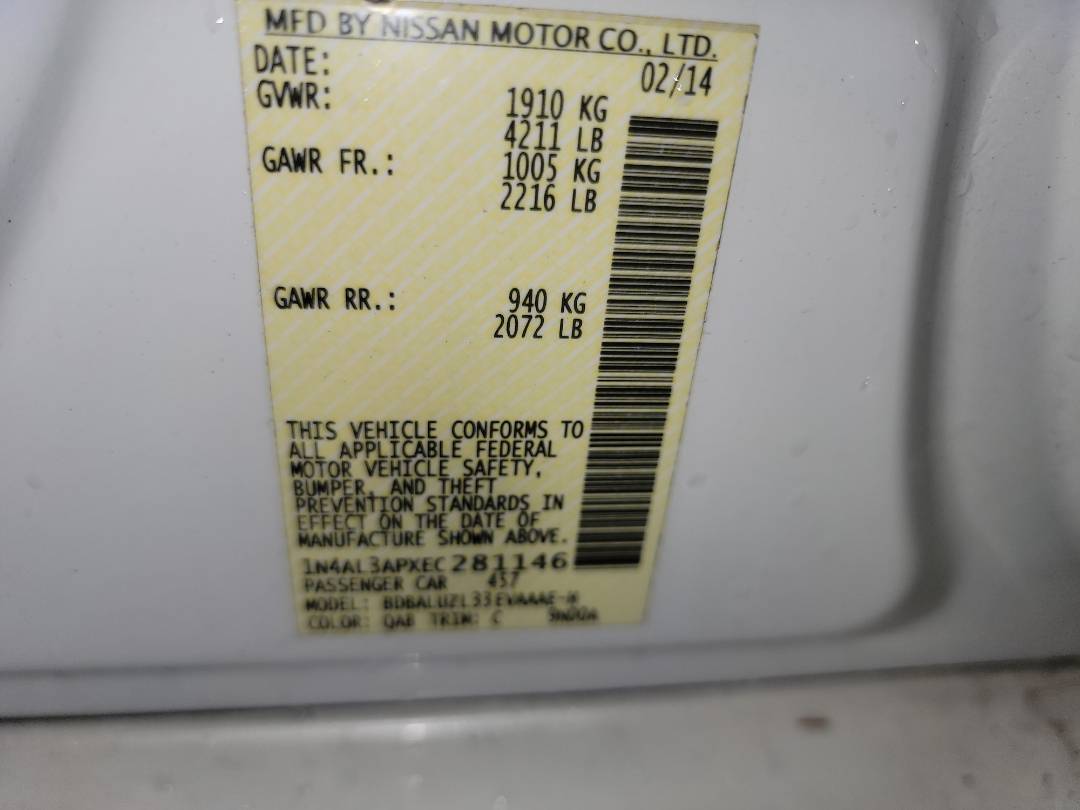 2014 NISSAN ALTIMA — 142807 Miles — Lot 73913873 - Marhaba Auctions Used Cars - Image 10