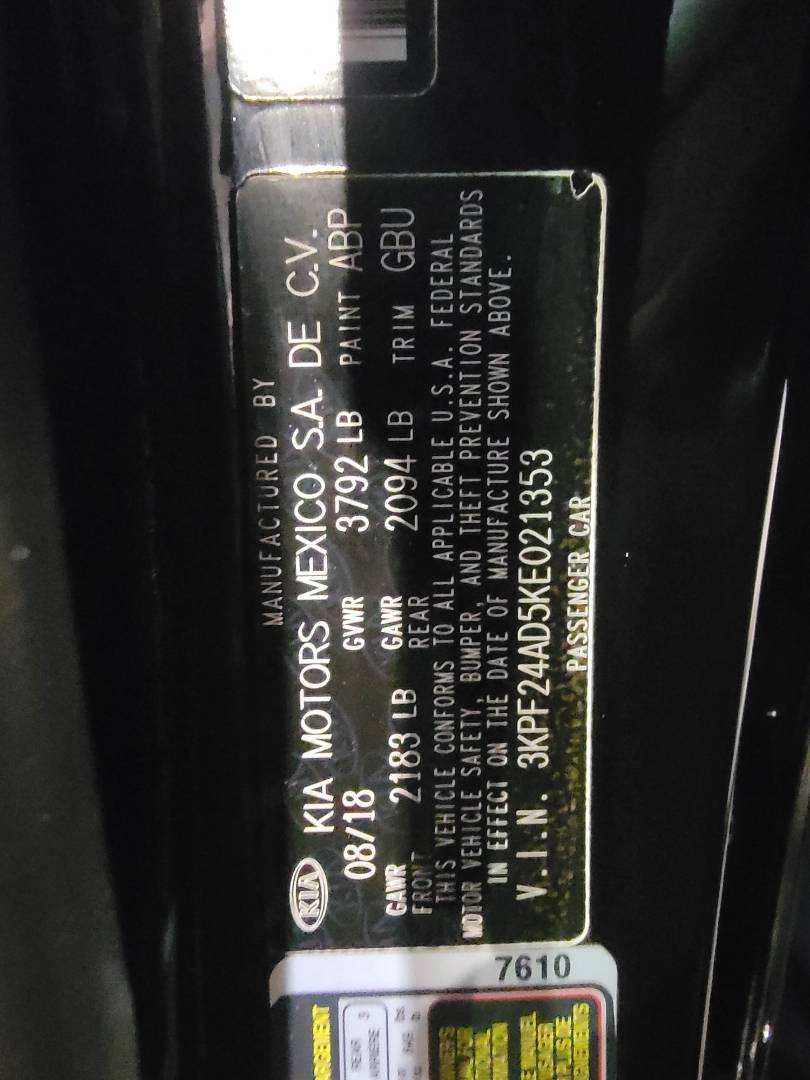 2019 KIA FORTE — 93984 Miles — Lot KE021353 — Main - Marhaba Auctions Used Cars - Image 10