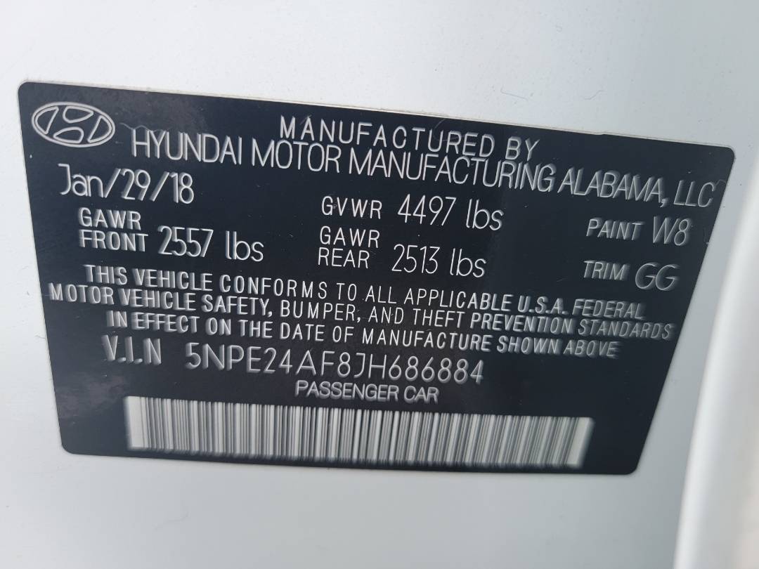 2018 HYUNDAI SONATA — 38399 Miles — Lot 38132406 - Marhaba Auctions Used Cars - Image 9