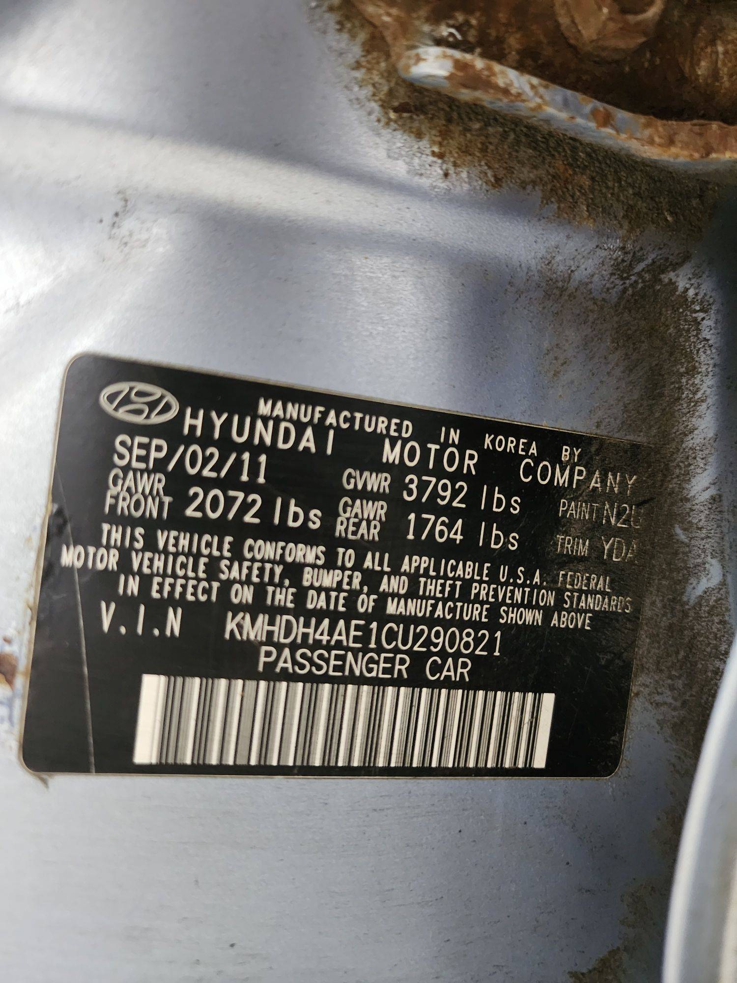2012 HYUNDAI ELANTRA — 182262 Miles — Lot 290821 — Main - Marhaba Auctions Used Cars - Image 10