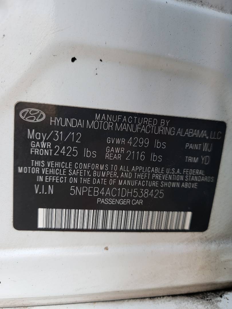 2013 HYUNDAI SONATA — 125507 Miles — Lot 76615583 - Marhaba Auctions Used Cars - Image 9